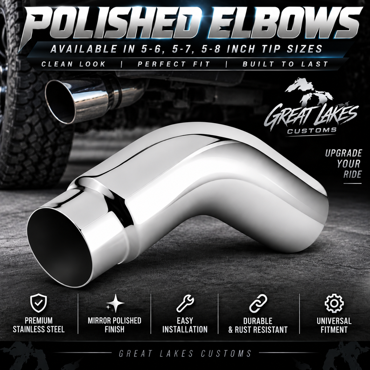 5” Polished Exhaust Elbows